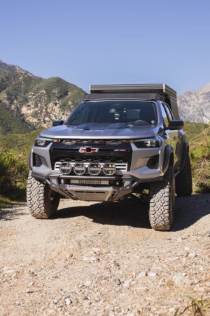 Chevrolet Colorado ZR2 Front Bumper - DV8 Offroad - Tube with Skid Plates - Micro-Texture Black with Gray Accents - `23-`26 Chevrolet Colorado ZR2 Front Bumper - DV8 Offroad - Tube with Skid Plates - Micro-Texture Black with Gray Accents - `23-`26